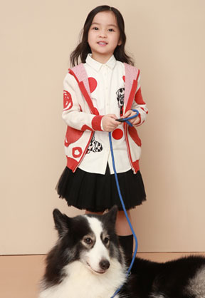 小食梦兽童装秋冬粉蓝开衫