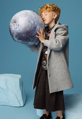 小食梦兽童装秋冬粉蓝开衫